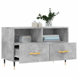 Walplus Tv Cabinet Concrete Grey 80X36X50 Cm Engineered Wood - thumbnail 4