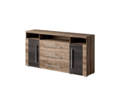 Arte Chic Roger 25 Sideboard Cabinet 1820mm In Oak Satin & Touchwood - Modern Elegance H920mm D390mm - thumbnail 1