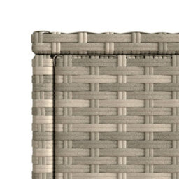 Walplus Garden Side Table With Glass Top Light Grey 58X27.5X55 Cm Poly Rattan - thumbnail 9