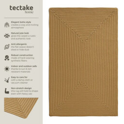Tectake Rug Raya In Boho Style For Indoor And Outdoor, Durable, Easy-Care Materials 60 X 90 Cm - Brown - thumbnail 2