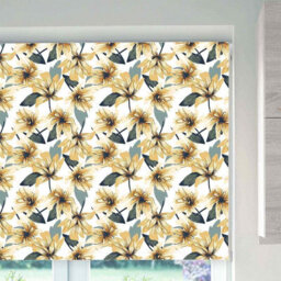 Lister Cartwright Floral & Leaf Ochre Blackout Roller Blinds Easy Fit Child Safety Included (60 X 140 Cm) - thumbnail 3