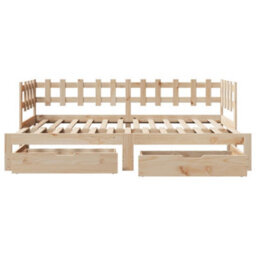 Berkfield Daybed With Trundle And Drawers Without Mattress 90X200 Cm - thumbnail 5