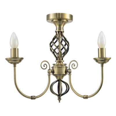 Happy Homewares Traditional Classic Antique Brass Chandelier Ceiling Light With Twisted Knot - image 1