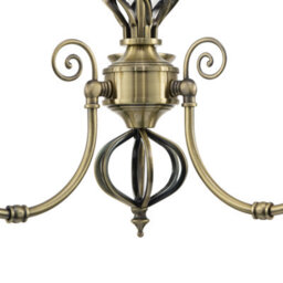 Happy Homewares Traditional Classic Antique Brass Chandelier Ceiling Light With Twisted Knot - thumbnail 4