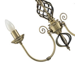Happy Homewares Traditional Classic Antique Brass Chandelier Ceiling Light With Twisted Knot - thumbnail 5