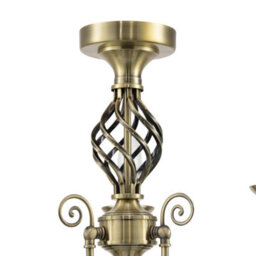 Happy Homewares Traditional Classic Antique Brass Chandelier Ceiling Light With Twisted Knot - thumbnail 3