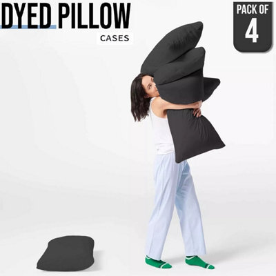 Ameha Bedding Pillowcase-Plain Dyed Charcoal Breathable Envelope Durable Pillow Cover 2 Pair (50 X 75 Cm) Pillow Covers - image 1