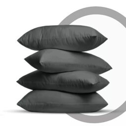 Ameha Bedding Pillowcase-Plain Dyed Charcoal Breathable Envelope Durable Pillow Cover 2 Pair (50 X 75 Cm) Pillow Covers - thumbnail 2