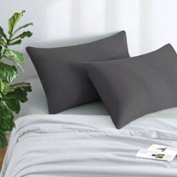Ameha Bedding Pillowcase-Plain Dyed Charcoal Breathable Envelope Durable Pillow Cover 2 Pair (50 X 75 Cm) Pillow Covers - thumbnail 6