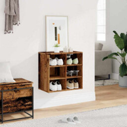 Berkfield Stylish Shoe Cabinet Old Wood 52X30X50 Cm - thumbnail 3