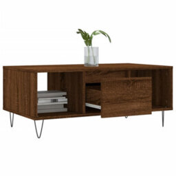 Berkfield Modern Coffee Table Brown Oak 90X50X36.5 Cm Engineered Wood - thumbnail 4