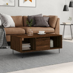 Berkfield Modern Coffee Table Brown Oak 90X50X36.5 Cm Engineered Wood - thumbnail 2