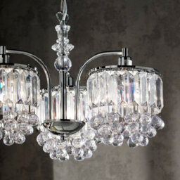 K Living Abraham Flush 3 Light Fitting Acrylic Beaded And Droplet Ceiling Chandelier - thumbnail 2