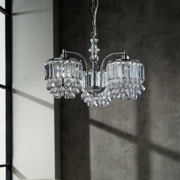 K Living Abraham Flush 3 Light Fitting Acrylic Beaded And Droplet Ceiling Chandelier - thumbnail 3