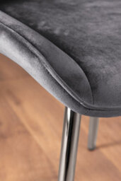 Furniturebox Seattle Scandi Inspired Glass And Black Metal Leg Square Dining Table & 4 Navy Pesaro Velvet Silver Leg Chairs - thumbnail 9
