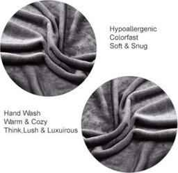 Casabella Deluxe Soft Faux Fur Mink Fleece Throw Blanket - thumbnail 3
