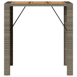 Berkfield Garden Bar Table With Acacia Wood Top Grey 105X80X110 Cm Poly Rattan - thumbnail 5