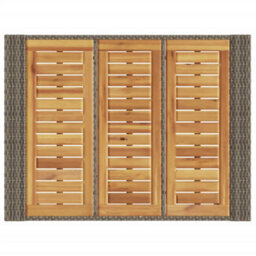 Berkfield Garden Bar Table With Acacia Wood Top Grey 105X80X110 Cm Poly Rattan - thumbnail 8