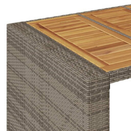 Berkfield Garden Bar Table With Acacia Wood Top Grey 105X80X110 Cm Poly Rattan - thumbnail 9