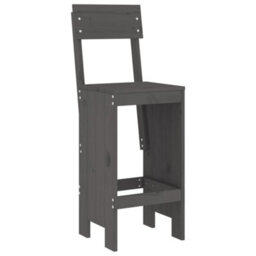 Berkfield 3 Piece Garden Bar Set Grey Solid Wood Pine - thumbnail 4