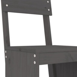 Berkfield 3 Piece Garden Bar Set Grey Solid Wood Pine - thumbnail 5
