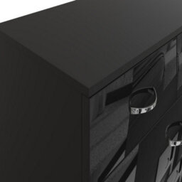 Fwstyle 6 Drawer Chest Of Drawers Black Gloss 4+2 Bedroom Furniture - thumbnail 8