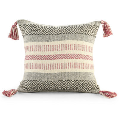 Velosso Shabby Chic Chenille Fabric Sofa Cushion, Machine Washable With Zip Closure - Blush Pink