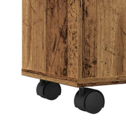 Berkfield Narrow Bathroom Cabinet With Wheels Old Wood Engineered Wood - thumbnail 8