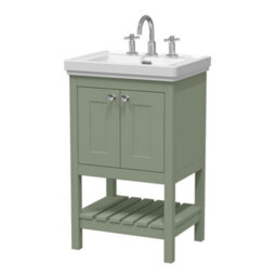 Dezine Colorado 500mm Fern Green 3 Tap Hole Floorstanding Vanity Unit