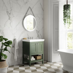Dezine Colorado 500mm Fern Green 3 Tap Hole Floorstanding Vanity Unit - thumbnail 2