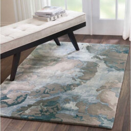 Grey Slate Wool Handmade Luxurious Abstract Optical/ (3D) Modern Rug For Living Room And Bedroom-114Cm X 175Cm - thumbnail 5