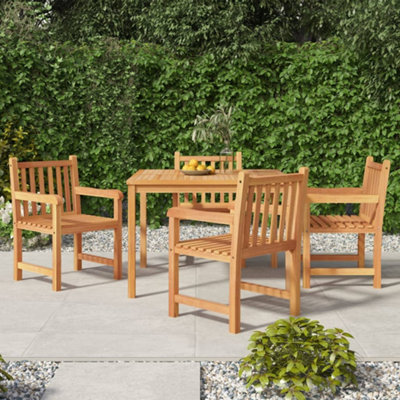 Berkfield 5 Piece Garden Dining Set Solid Wood Teak - image 1