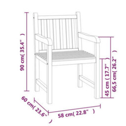 Berkfield 5 Piece Garden Dining Set Solid Wood Teak - thumbnail 8