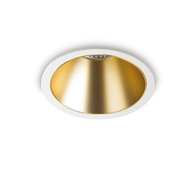 Ideal Lux Game 12Cm Led Recessed Downlight White Gold 3000K