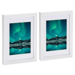 "Nicola Spring Photo Frames With 4"" X 6"" Mount - A5 (6"" X 8"") - White/white - Pack Of 2" - thumbnail 1