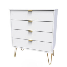 Honshu 4 Drawer Chest Of Drawers In White Matt (Ready Assembled) - thumbnail 3