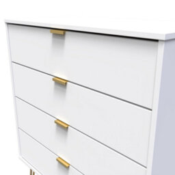 Honshu 4 Drawer Chest Of Drawers In White Matt (Ready Assembled) - thumbnail 4