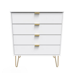 Honshu 4 Drawer Chest Of Drawers In White Matt (Ready Assembled) - thumbnail 1