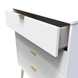 Honshu 4 Drawer Chest Of Drawers In White Matt (Ready Assembled) - thumbnail 5
