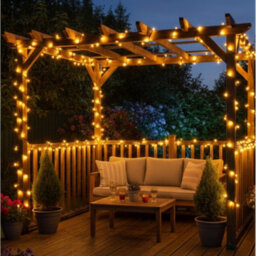 Pegdev - Pdl Led String Lights Warm White Black Rubber Ip65 Connectable Outdoor Indoor Waterproof Garden Patio Party Lighting 5M - thumbnail 3