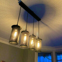 Ledsone 4 Light Industrial Black Metal Barrel Cage Pendant Light Vintage Farmhouse Hanging Cylinder Pendant - thumbnail 8