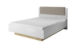 Arte Arco Contemporary Bed Frame Eu King Size White Gloss And Grandson Oak Effect (L)2110mm (H)1050mm (W)1650mm - thumbnail 1