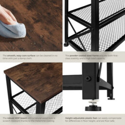 Tectake Shoe Rack Blackpool - Surface Shelf And 2 Grid Shelves, Industrial Style -  - Industrial Wood Dark, Rustic - thumbnail 5