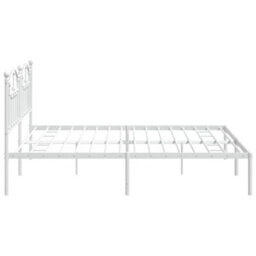 Berkfield Metal Bed Frame With Headboard White 193X203 Cm - thumbnail 6