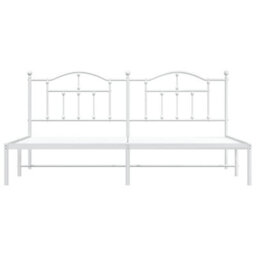 Berkfield Metal Bed Frame With Headboard White 193X203 Cm - thumbnail 5