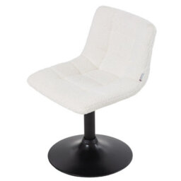 Living And Home Height-Adjustable Swivel White Upholstered Dressing Table Chair - thumbnail 2