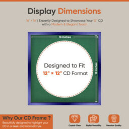"16X16"" Purple Classic Vinyl Record Frame With Emerald Mount For 12 Inch Lp Disc - Ak Frames" - thumbnail 2