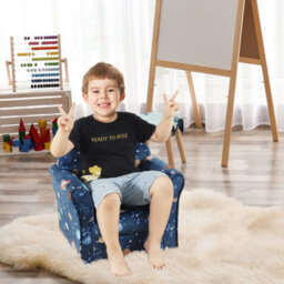 Homcom Kids Armchair Toddler Sofa Seat Children Chair Couch W/ Wooden Frame - thumbnail 1