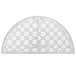 Berkfield Practical Side Table Vintage Style Half Round Metal 72X36X74 Cm Silver - thumbnail 3