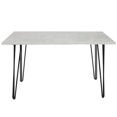 Kosy Koala Modern Grey Rectangular Dining Table With Hairpin Legs, Compact Kitchen & Dining Room Table (L140) - image 1